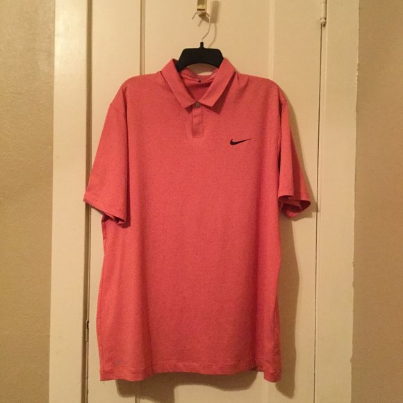 tiger woods pink and white golf shirt